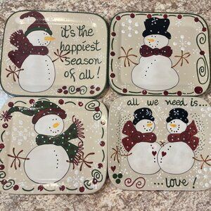 Four Expressly Yours Christmas Dinner Plates